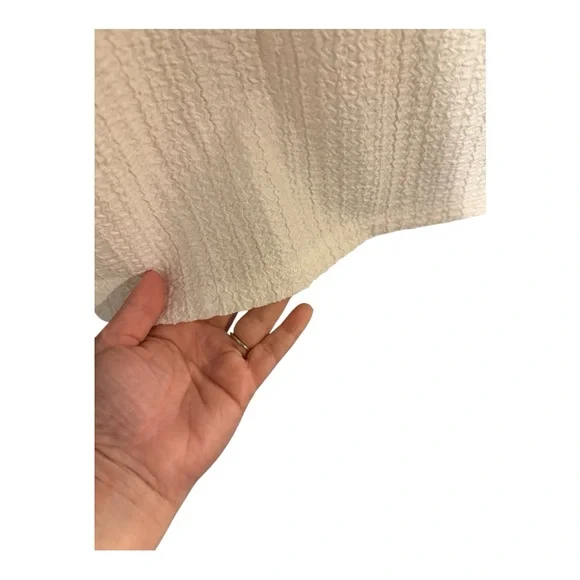 LOFT Cream Flutter Sleeve Fitted T-Shirt - Picture 8 of 8